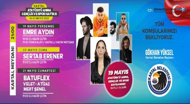 KARTAL’DA 19 MAYIS 3 GÜN 3 GECE KUTLANACAK