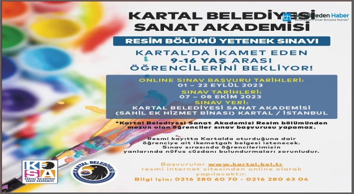 Kartal Belediyesi Sanat Akademisi Resim Bölümü Genç Yetenekleri Bekliyor