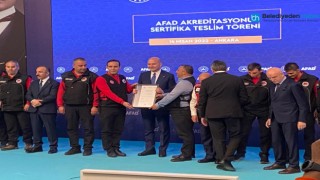 KARTAL BELEDİYESİ ARAMA KURTARMA EKİBİ AKREDİTASYON BELGELERİNİ ALDI