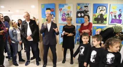 Kreş Öğrencilerinin ‘Kalbimdeki Atatürk Sergisi’ Kartal’da Açıldı